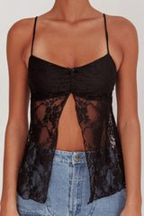 If You Insist Lace Camisole Top Black