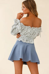 Taryn Bardot Top Leopard Print White