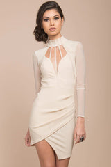 Misha Bodycon Dress Beige