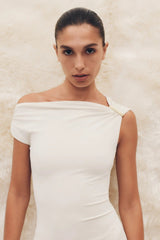 Kinsley Slinky Maxi Dress With Hardware - Ivory