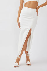 Next To You Thigh Split Skirt White