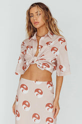 Just A Hunch Button Shirt Yin Yang Rose