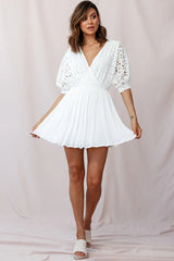 Indi Broderie Anglaise Swing Dress White