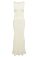 Tarna Sleeveless Slinky Maxi Dress - Bone
