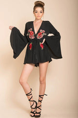 Lailani Bell Sleeve Romper Black