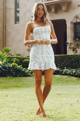 Love And Light Lace Bodycon Frill Hem Dress White