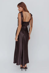 Pennelope Tied Shoulder Maxi Dress Black