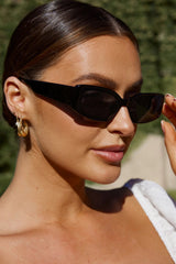 Kendall Slim Rectangle Sunglasses Black