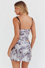 Julissa Ribbon Trim Top Floral Ink