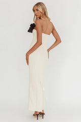 Lonnie Neckline Decoration Maxi Dress Cream