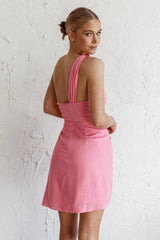 Island Time One-Shoulder Mini Dress Pink