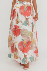 Simple Things A-Line Maxi Skirt Floral White
