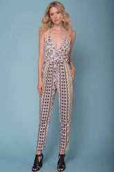 Harper Floral Jumpsuit Navy