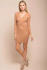 Kelsey cutout Sweater Dress Camel