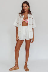 Phoebe Elastic Shorts White