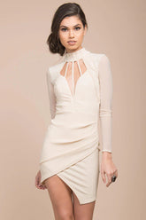 Misha Bodycon Dress Beige