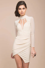 Misha Bodycon Dress Beige