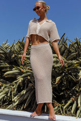 Summer Sunset Crochet Maxi Skirt Oat