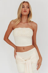 Night Market Applique Crop Top Butter
