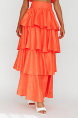 Sozo Layered Maxi Skirt Orange