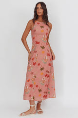 No Ordinary Girl Tied Back Maxi Dress Mermaid Blush