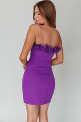 Lovett Frill Neckline Mini Dress Purple