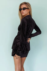 Mirah Open Front Long Sleeve Top Black