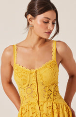 Yamila Eyelet Corset Midi Dress