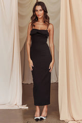 This Magic Moment Bow Bust Midi Dress Black