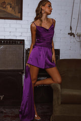 Taylah Cowl Neck Cami Top Purple