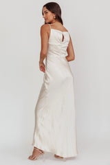 Laila Boat Neck Maxi Dress Stone Champagne