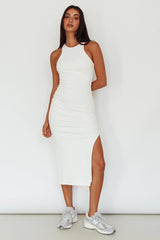 Voyage Racerback Midi Dress White
