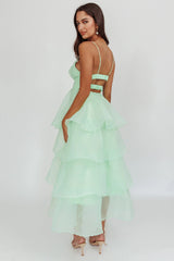 Made For You Tiered Ruffle Midi Dress Mint
