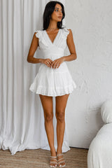 Sunshine Days Double Bow Back Dress White