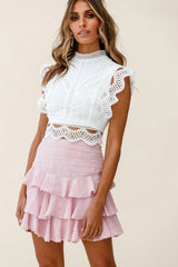 Let Them Eat Cake Triple Ruffle Skirt Blush