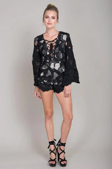 Kendall Lace Romper Black