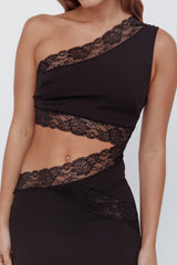 Mahli One-Shoulder Cut-Out Maxi Dress Black