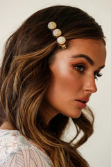 Moorea Marbled Acrylic Clip Beige