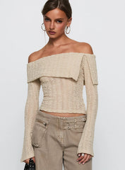 Cardamom Long Sleeve Top Beige