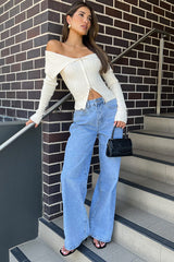 White Bardot Cardigan