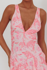 Veda Strappy Back Maxi Dress Floral Pink