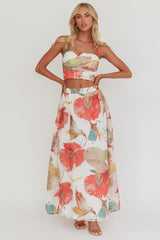 Simple Things Halter Crop Top Floral White