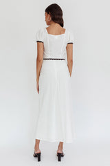 Wistful Midi Skirt White