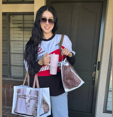 GroceryBags TITA ELVIE duffle GroceryBag, brown canvas, large