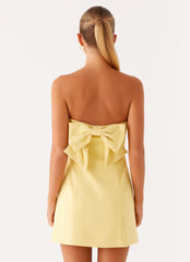 Honey Bow Mini Dress - Yellow