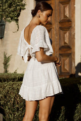 Sigourney Shirred Bust Dress White