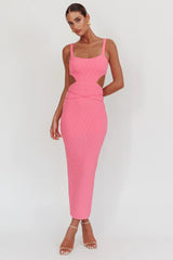 Piera Cut-Out Waist Maxi Dress Hot Pink