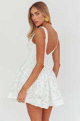 Miley Embroidered A-Line Mini Dress White