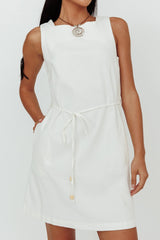 Tirzah Side Pocket Shift Dress White