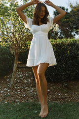 Linka Off-Shoulder Tie Back Dress White